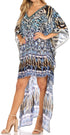 Vestido Sakkas Laisson Flowy Hi-Lo Caftán con diamantes de imitación, cuello en V, corte cuadrado, para cubrir la parte superior