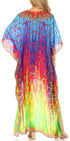Vestido Sakkas Laisson Flowy Hi-Lo Caftán con diamantes de imitación, cuello en V, corte cuadrado, para cubrir la parte superior