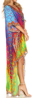 Vestido Sakkas Laisson Flowy Hi-Lo Caftán con diamantes de imitación, cuello en V, corte cuadrado, para cubrir la parte superior