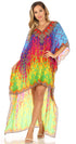 Vestido Sakkas Laisson Flowy Hi-Lo Caftán con diamantes de imitación, cuello en V, corte cuadrado, para cubrir la parte superior