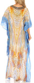 Vestido Sakkas Laisson Flowy Hi-Lo Caftán con diamantes de imitación, cuello en V, corte cuadrado, para cubrir la parte superior