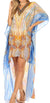 Vestido Sakkas Laisson Flowy Hi-Lo Caftán con diamantes de imitación, cuello en V, corte cuadrado, para cubrir la parte superior