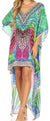 Vestido Sakkas Laisson Flowy Hi-Lo Caftán con diamantes de imitación, cuello en V, corte cuadrado, para cubrir la parte superior
