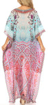 Vestido Sakkas Laisson Flowy Hi-Lo Caftán con diamantes de imitación, cuello en V, corte cuadrado, para cubrir la parte superior