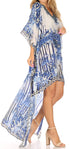 Vestido Sakkas Laisson Flowy Hi-Lo Caftán con diamantes de imitación, cuello en V, corte cuadrado, para cubrir la parte superior