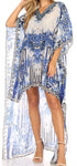Vestido Sakkas Laisson Flowy Hi-Lo Caftán con diamantes de imitación, cuello en V, corte cuadrado, para cubrir la parte superior