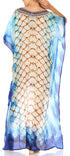 Vestido Sakkas Laisson Flowy Hi-Lo Caftán con diamantes de imitación, cuello en V, corte cuadrado, para cubrir la parte superior