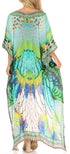 Vestido Sakkas Laisson Flowy Hi-Lo Caftán con diamantes de imitación, cuello en V, corte cuadrado, para cubrir la parte superior