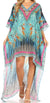 Vestido Sakkas Laisson Flowy Hi-Lo Caftán con diamantes de imitación, cuello en V, corte cuadrado, para cubrir la parte superior