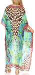 Vestido Sakkas Laisson Flowy Hi-Lo Caftán con diamantes de imitación, cuello en V, corte cuadrado, para cubrir la parte superior