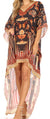 Vestido Sakkas Laisson Flowy Hi-Lo Caftán con diamantes de imitación, cuello en V, corte cuadrado, para cubrir la parte superior