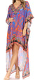 Vestido Sakkas Laisson Flowy Hi-Lo Caftán con diamantes de imitación, cuello en V, corte cuadrado, para cubrir la parte superior