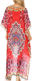 Vestido Sakkas Laisson Flowy Hi-Lo Caftán con diamantes de imitación, cuello en V, corte cuadrado, para cubrir la parte superior