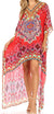 Vestido Sakkas Laisson Flowy Hi-Lo Caftán con diamantes de imitación, cuello en V, corte cuadrado, para cubrir la parte superior