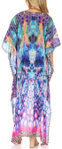 Vestido Sakkas Laisson Flowy Hi-Lo Caftán con diamantes de imitación, cuello en V, corte cuadrado, para cubrir la parte superior