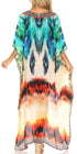 Vestido Sakkas Laisson Flowy Hi-Lo Caftán con diamantes de imitación, cuello en V, corte cuadrado, para cubrir la parte superior