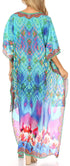 Vestido Sakkas Laisson Flowy Hi-Lo Caftán con diamantes de imitación, cuello en V, corte cuadrado, para cubrir la parte superior
