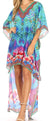Vestido Sakkas Laisson Flowy Hi-Lo Caftán con diamantes de imitación, cuello en V, corte cuadrado, para cubrir la parte superior