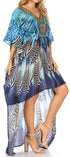 Vestido Sakkas Laisson Flowy Hi-Lo Caftán con diamantes de imitación, cuello en V, corte cuadrado, para cubrir la parte superior