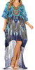 Vestido Sakkas Laisson Flowy Hi-Lo Caftán con diamantes de imitación, cuello en V, corte cuadrado, para cubrir la parte superior