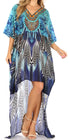 Vestido Sakkas Laisson Flowy Hi-Lo Caftán con diamantes de imitación, cuello en V, corte cuadrado, para cubrir la parte superior