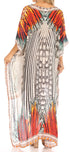 Vestido Sakkas Laisson Flowy Hi-Lo Caftán con diamantes de imitación, cuello en V, corte cuadrado, para cubrir la parte superior