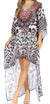 Vestido Sakkas Laisson Flowy Hi-Lo Caftán con diamantes de imitación, cuello en V, corte cuadrado, para cubrir la parte superior