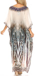 Vestido Sakkas Laisson Flowy Hi-Lo Caftán con diamantes de imitación, cuello en V, corte cuadrado, para cubrir la parte superior