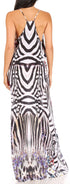 Vestido largo informal de verano con cuello en V y tirantes finos para mujer de Sakkas Sofia