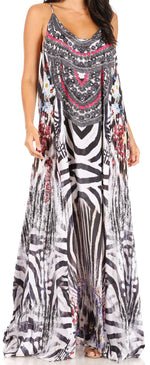 Vestido largo informal de verano con cuello en V y tirantes finos para mujer de Sakkas Sofia