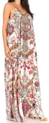 Vestido largo informal de verano con cuello en V y tirantes finos para mujer de Sakkas Sofia
