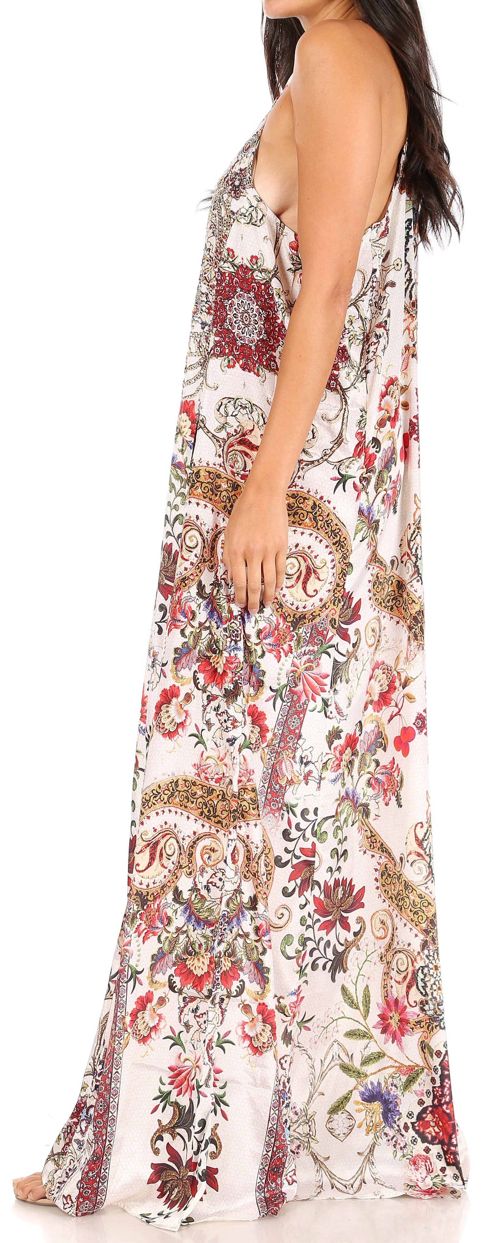 Vestido largo informal de verano con cuello en V y tirantes finos para mujer de Sakkas Sofia