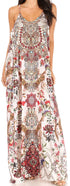 Vestido largo informal de verano con cuello en V y tirantes finos para mujer de Sakkas Sofia