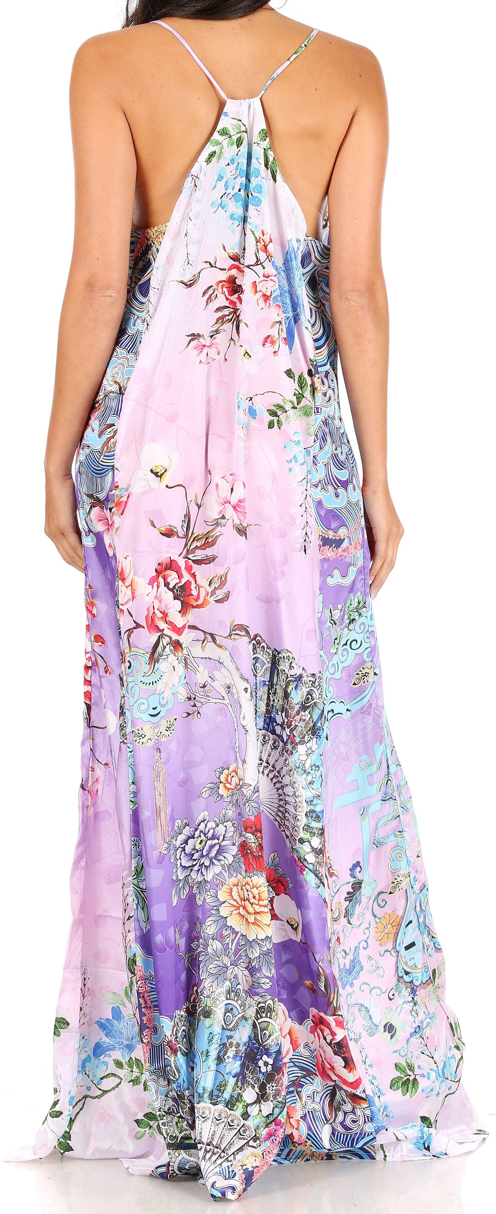 Vestido largo informal de verano con cuello en V y tirantes finos para mujer de Sakkas Sofia