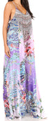 Vestido largo informal de verano con cuello en V y tirantes finos para mujer de Sakkas Sofia