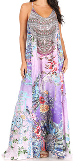Vestido largo informal de verano con cuello en V y tirantes finos para mujer de Sakkas Sofia