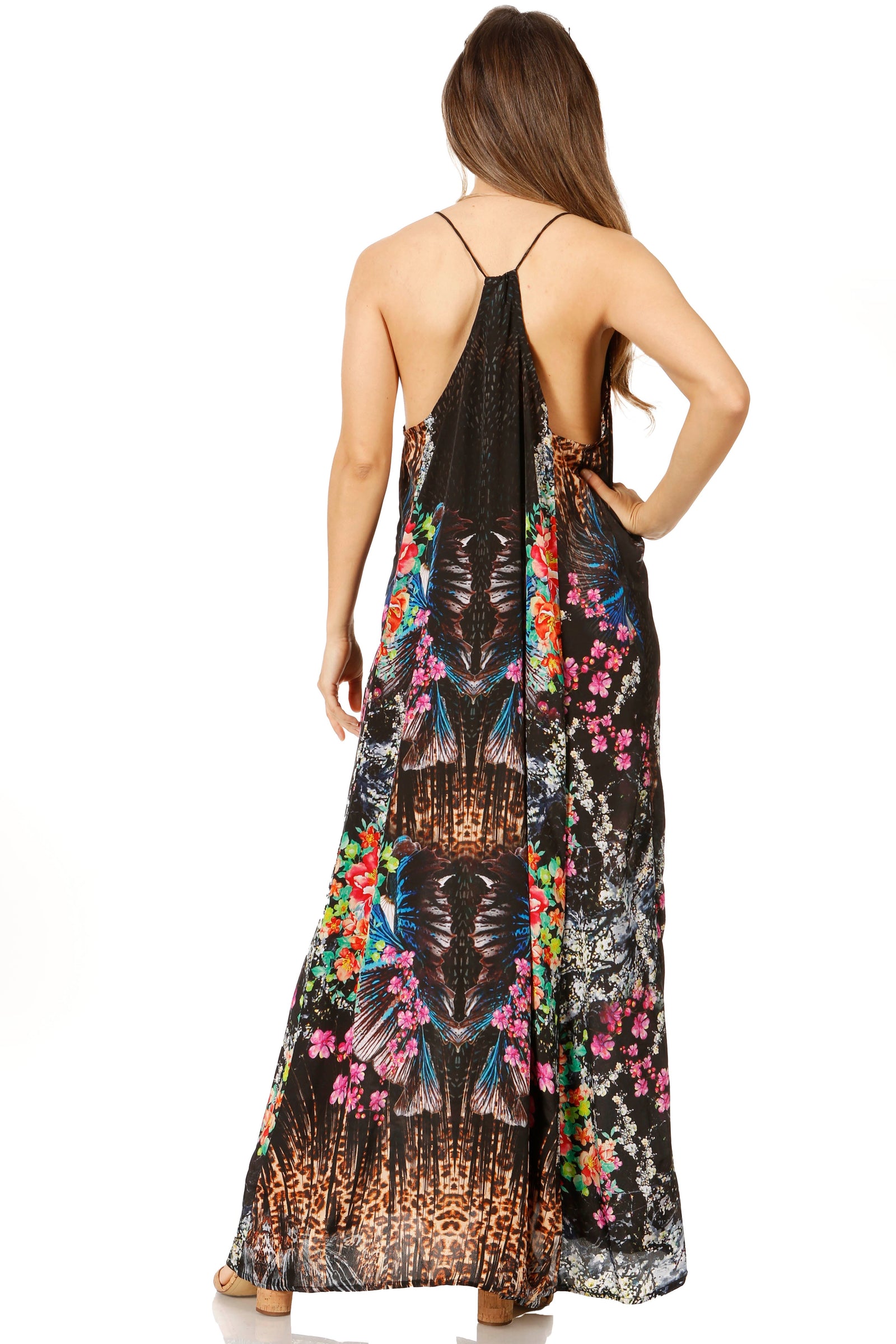 Vestido largo informal de verano con cuello en V y tirantes finos para mujer de Sakkas Sofia