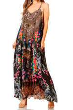 Vestido largo informal de verano con cuello en V y tirantes finos para mujer de Sakkas Sofia