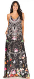 Vestido largo informal de verano con cuello en V y tirantes finos para mujer de Sakkas Sofia