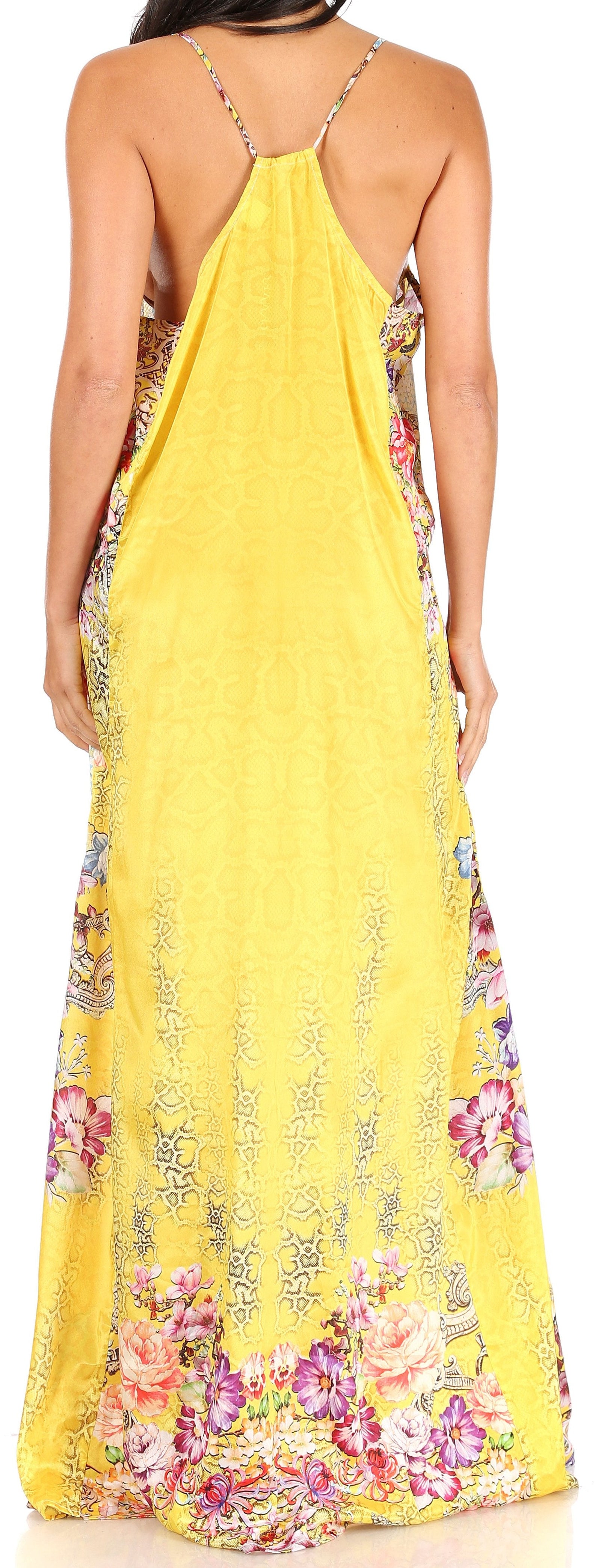 Vestido largo informal de verano con cuello en V y tirantes finos para mujer de Sakkas Sofia