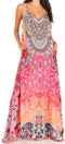 Vestido largo informal de verano con cuello en V y tirantes finos para mujer de Sakkas Sofia