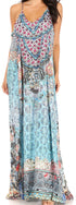 Vestido largo informal de verano con cuello en V y tirantes finos para mujer de Sakkas Sofia