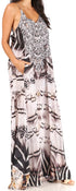 Vestido largo informal de verano con cuello en V y tirantes finos para mujer de Sakkas Sofia