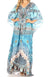 Sakkas Milanna Women's V neck Short Sleeve Vibrant Print Caftan Dress Cover-up
