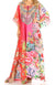 Sakkas Milanna Women's V neck Short Sleeve Vibrant Print Caftan Dress Cover-up