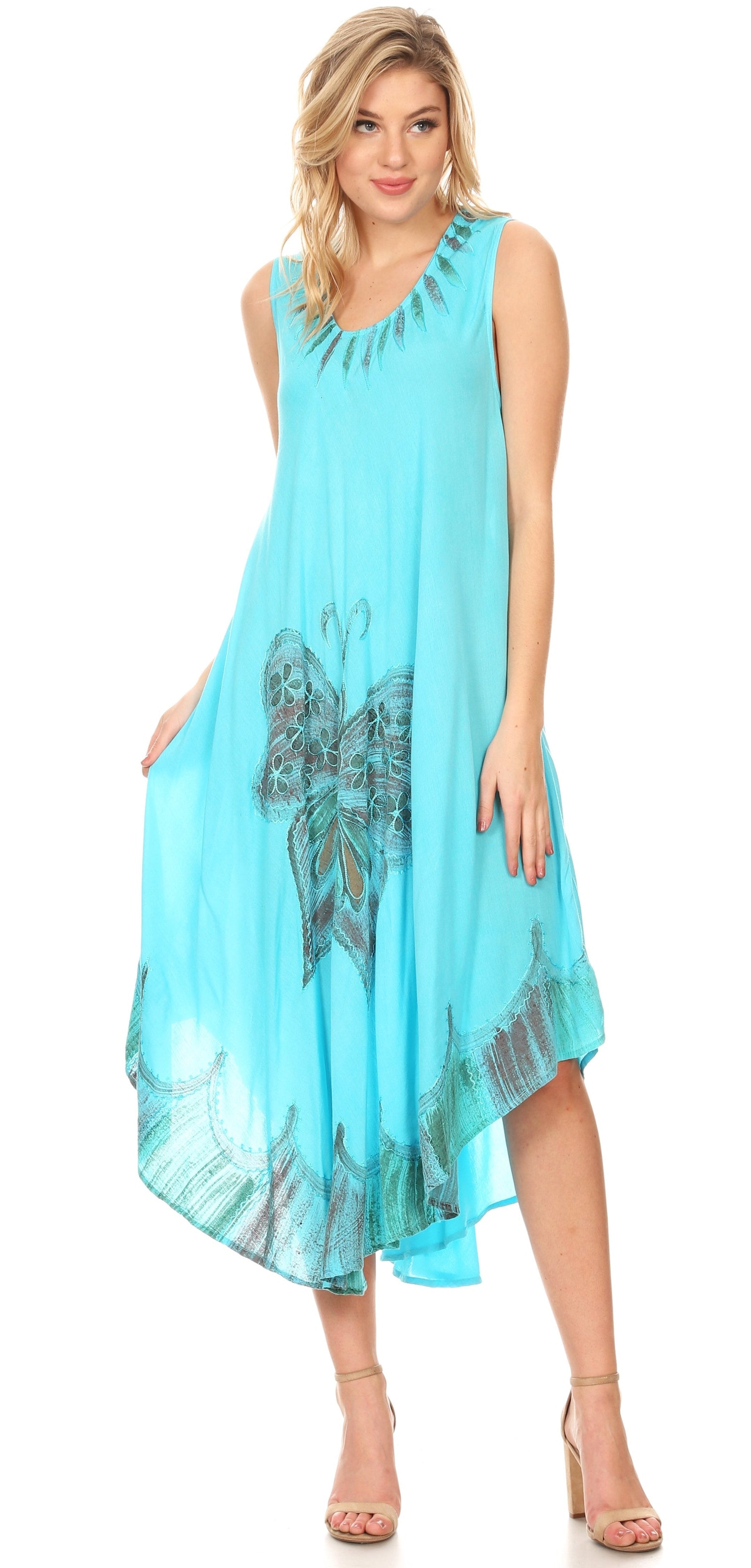 Vestido caftán maxi Sakkas Keola para mujer, vestido de verano sin mangas