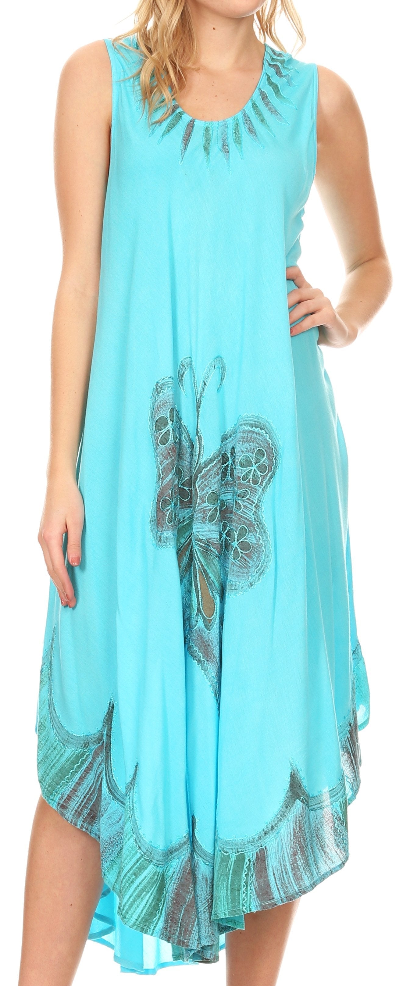 Vestido caftán maxi Sakkas Keola para mujer, vestido de verano sin mangas