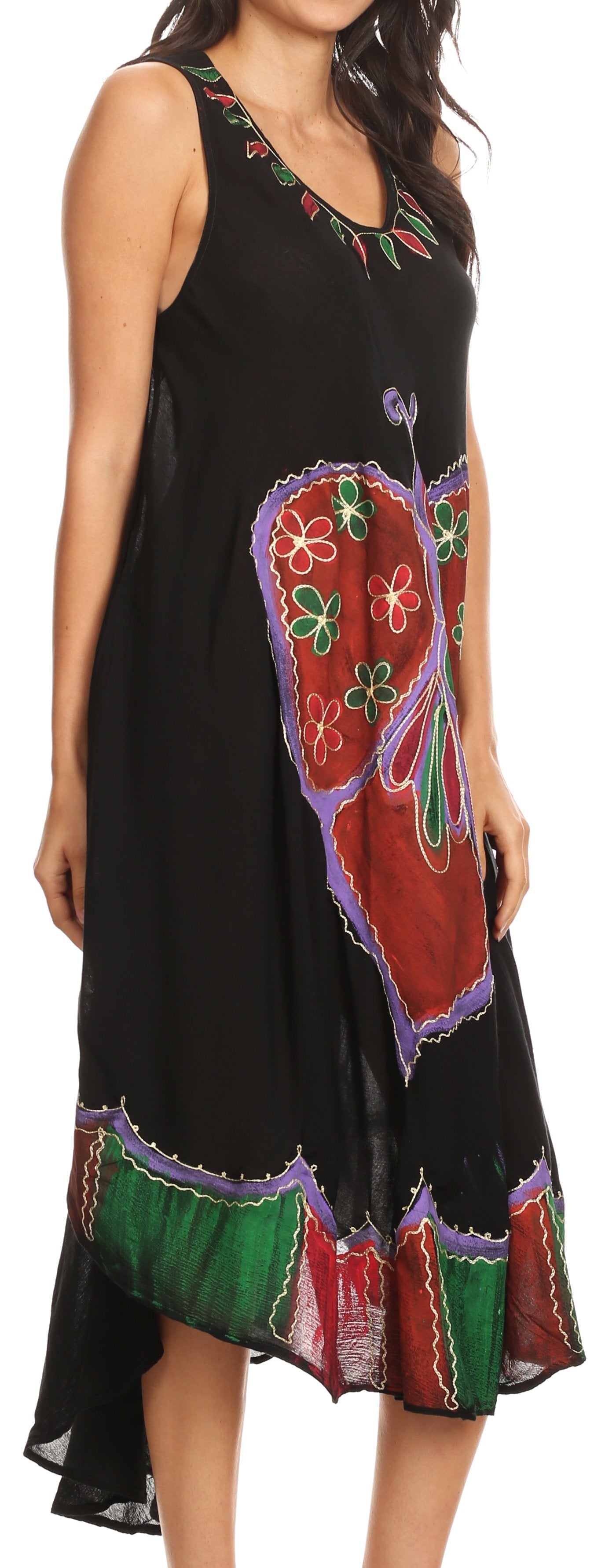 Vestido caftán maxi Sakkas Keola para mujer, vestido de verano sin mangas