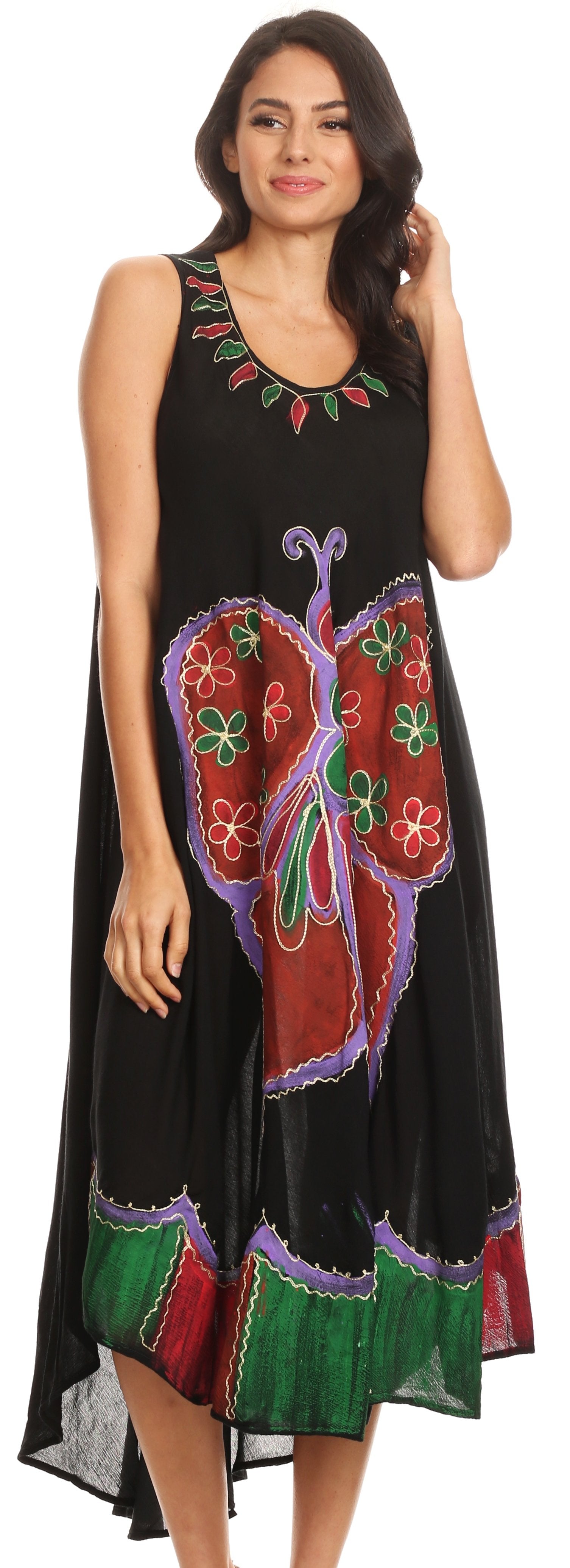 Vestido caftán maxi Sakkas Keola para mujer, vestido de verano sin mangas