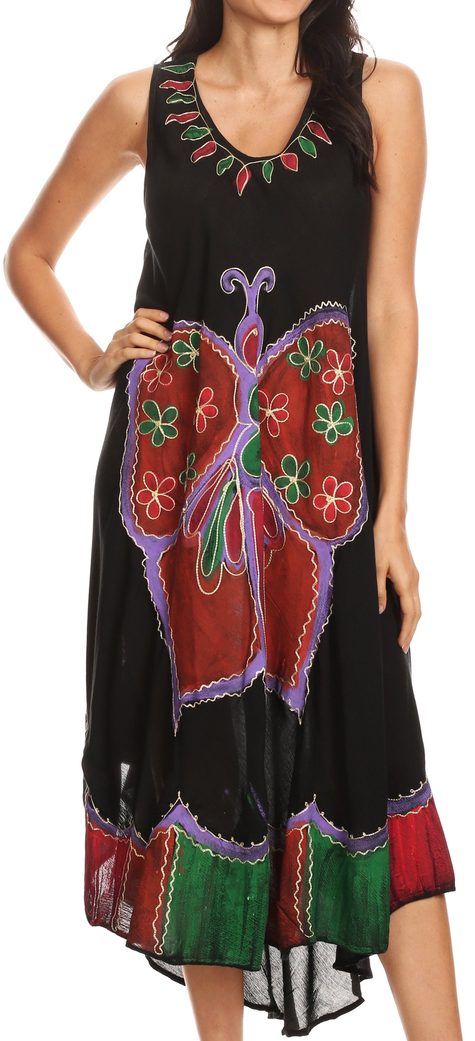 Vestido caftán maxi Sakkas Keola para mujer, vestido de verano sin mangas